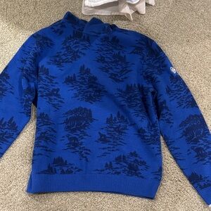 Men's Blue Patterned Crewneck Sweater